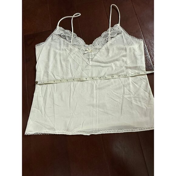 Vintage White Lace Trim Camisole By Private Treasures Women's Size M - Picture 9 of 14
